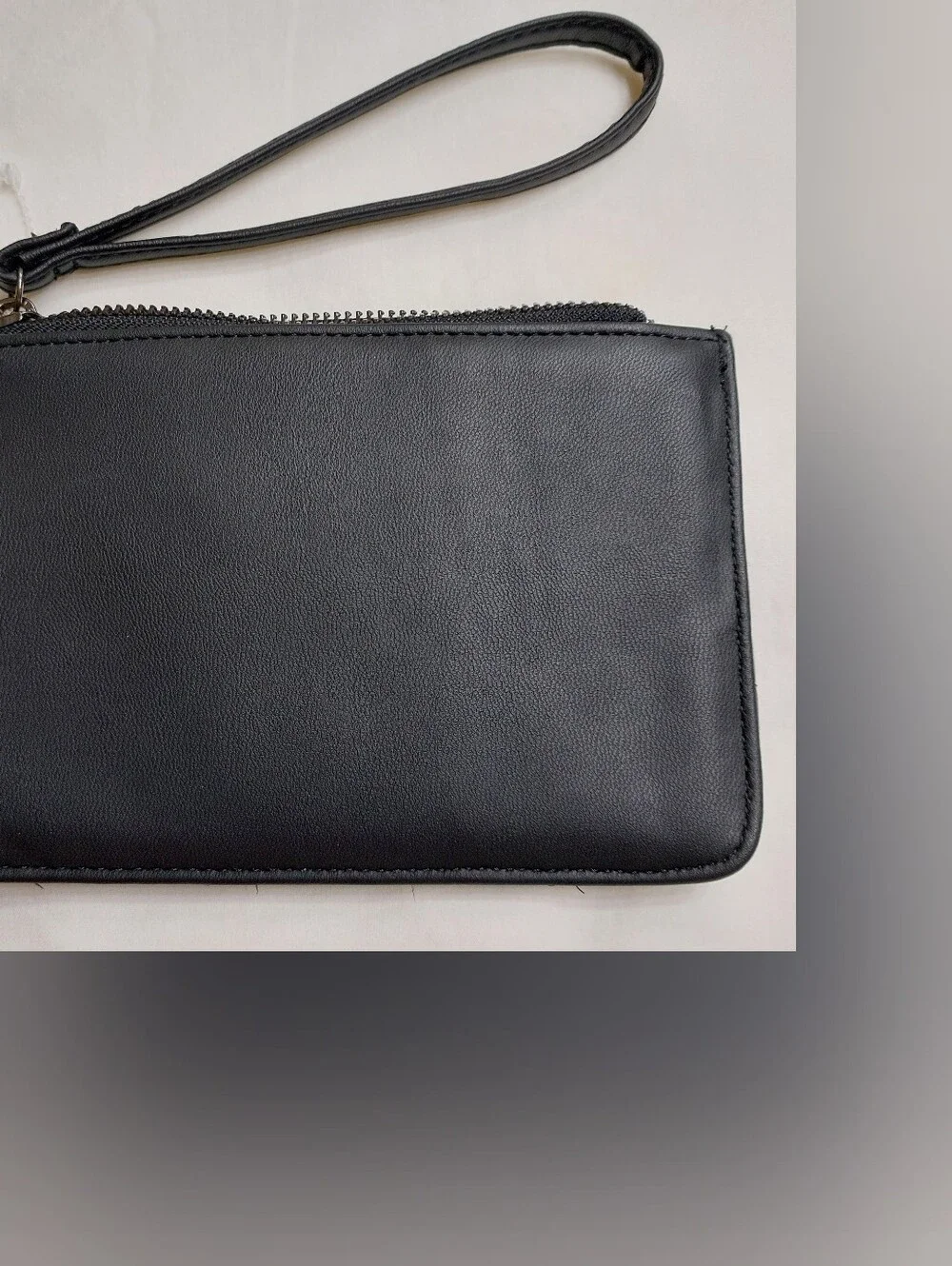 Steve Madden- Black Quilted Wristlet Card Case with SM Logo